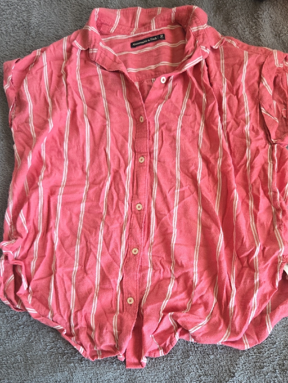 Sz M Abercrombie Womens Striped Sleeveless Oversized Blouse